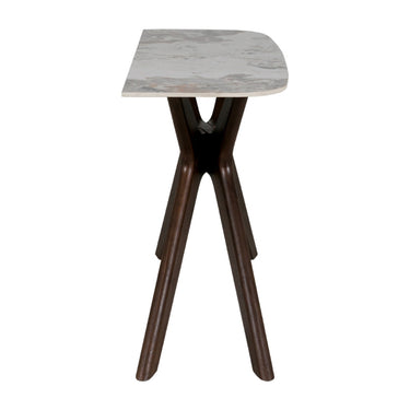 Marcello Sintered Stone Console Table - Walnut – side view