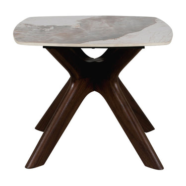 Marcello Sintered Stone Lamp Table - Walnut – front view