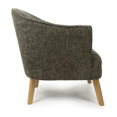 Maren Flax Effect Armchair - Green – side view