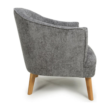 Maren Flax Effect Armchair - Grey – side view