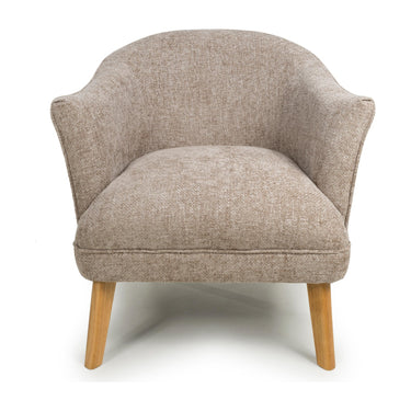 Maren Flax Effect Armchair - Natural – front view