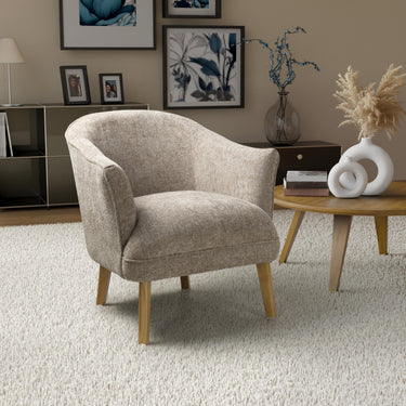 Maren Flax Effect Armchair - Natural – styled in a living room
