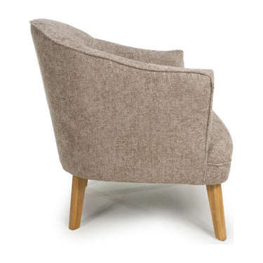 Maren Flax Effect Armchair - Natural – side view
