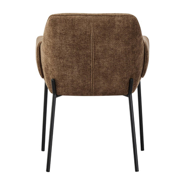 Milo Chenille Effect Dining Armchair - Brown – studio view 2