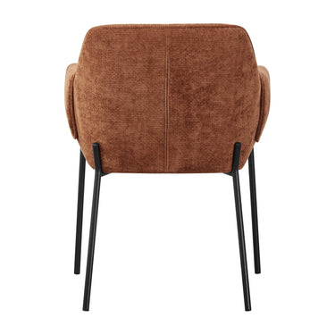 Milo Chenille Effect Dining Armchair - Burnt Orange – studio view 2