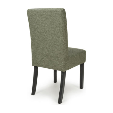 Moberly Waffle Weave Green Dining Chair – studio view 2 with black legs