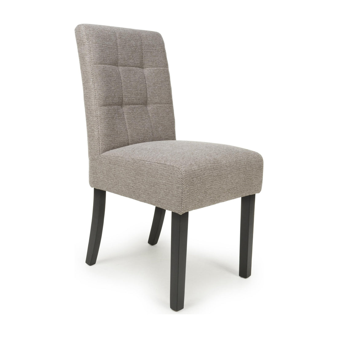 Moberly Waffle Weave Mocha Dining Chair – studio view with black legs