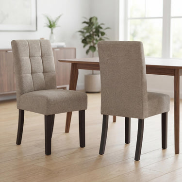 Moberly Waffle Weave Mocha Dining Chair – styled in a dining room