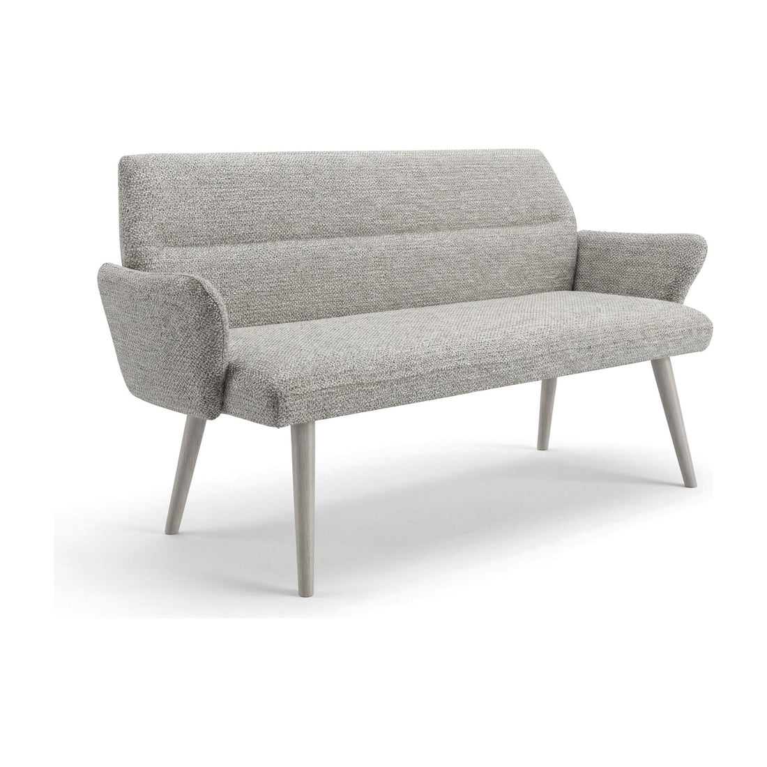 Monza Fabric Dining Bench - Grey – angled view