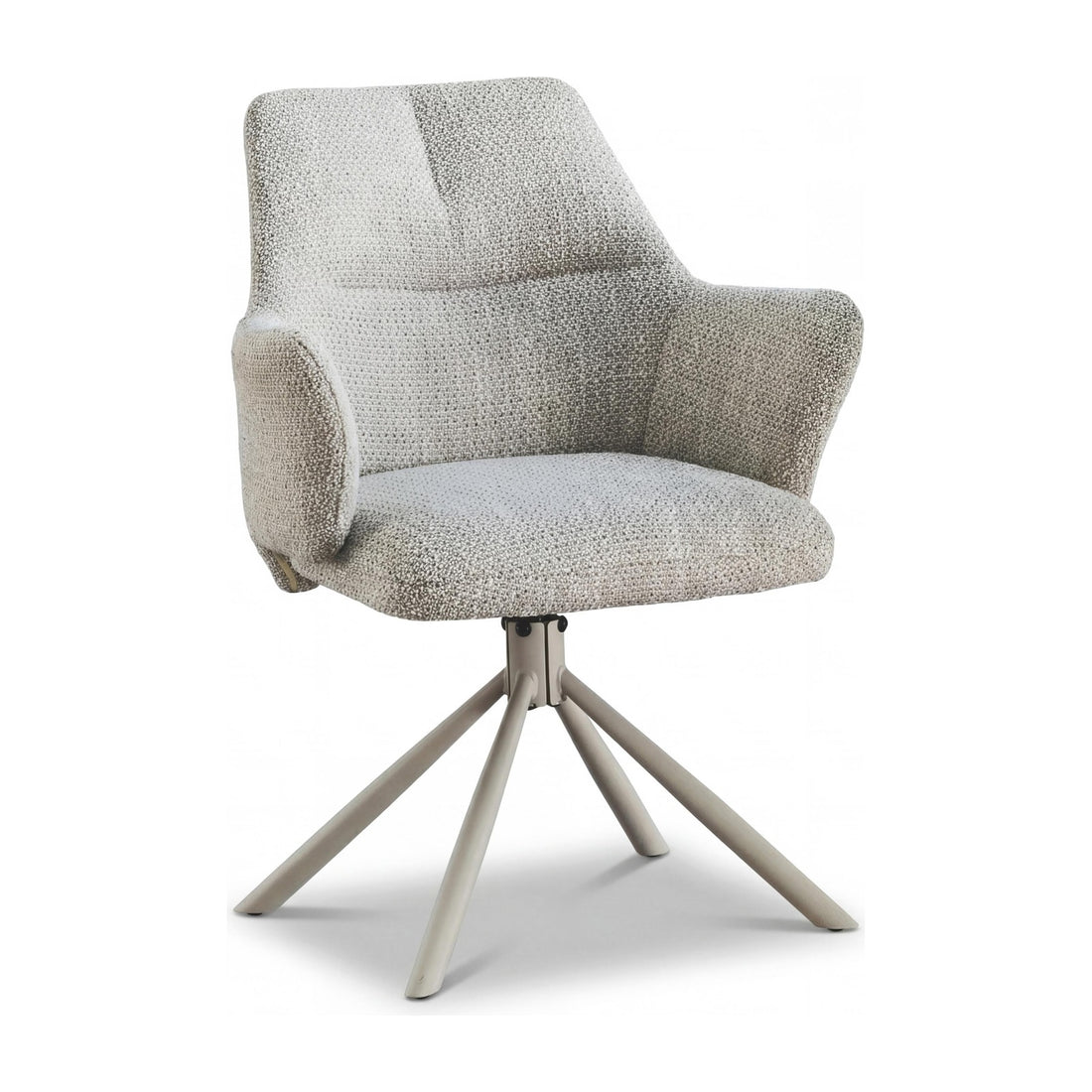Monza Fabric Swivel Dining Chair - Grey – studio view 1