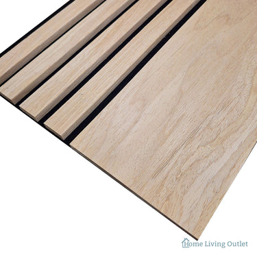 Multi Width Acoustic Wood Veneer Wall Panels - 3-Sided - 240cm x 30cm (2 Pack) – Premium Oak