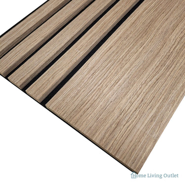 Multi Width Acoustic Wood Veneer Wall Panels - 3-Sided - 240cm x 30cm (2 Pack) – Walnut