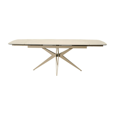 Nerano 2.4m Extending Natural Travertine Effect Dining Table – studio view 3