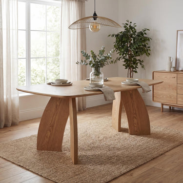 Newbury 2m Natural Ash Dining Table – styled in a dining room