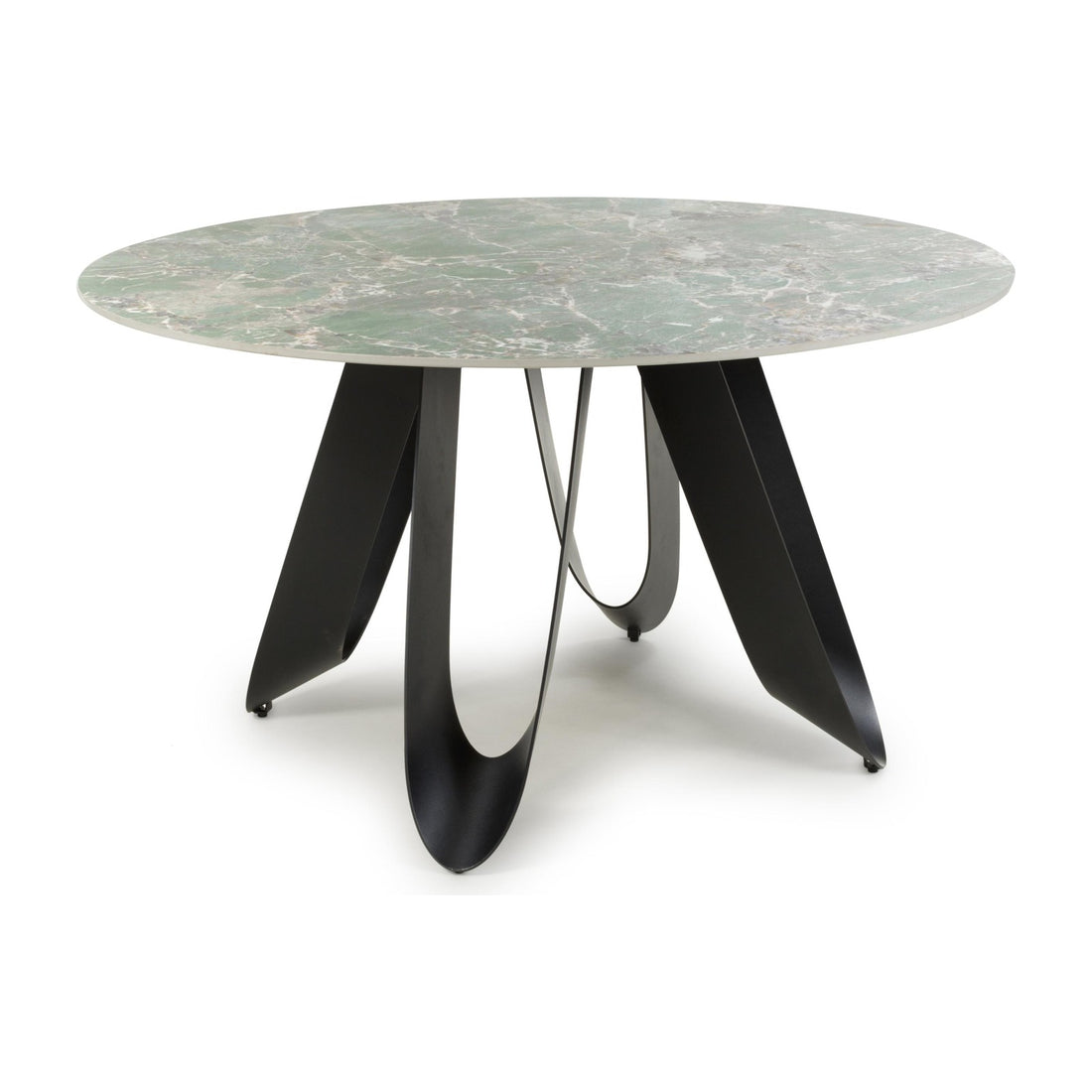 Oriel 135cm Round Green Dining Table – studio view 1