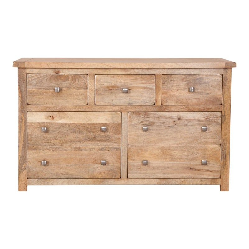 Orwell Mango Wood 7 Drawer Wide Chest of Drawers