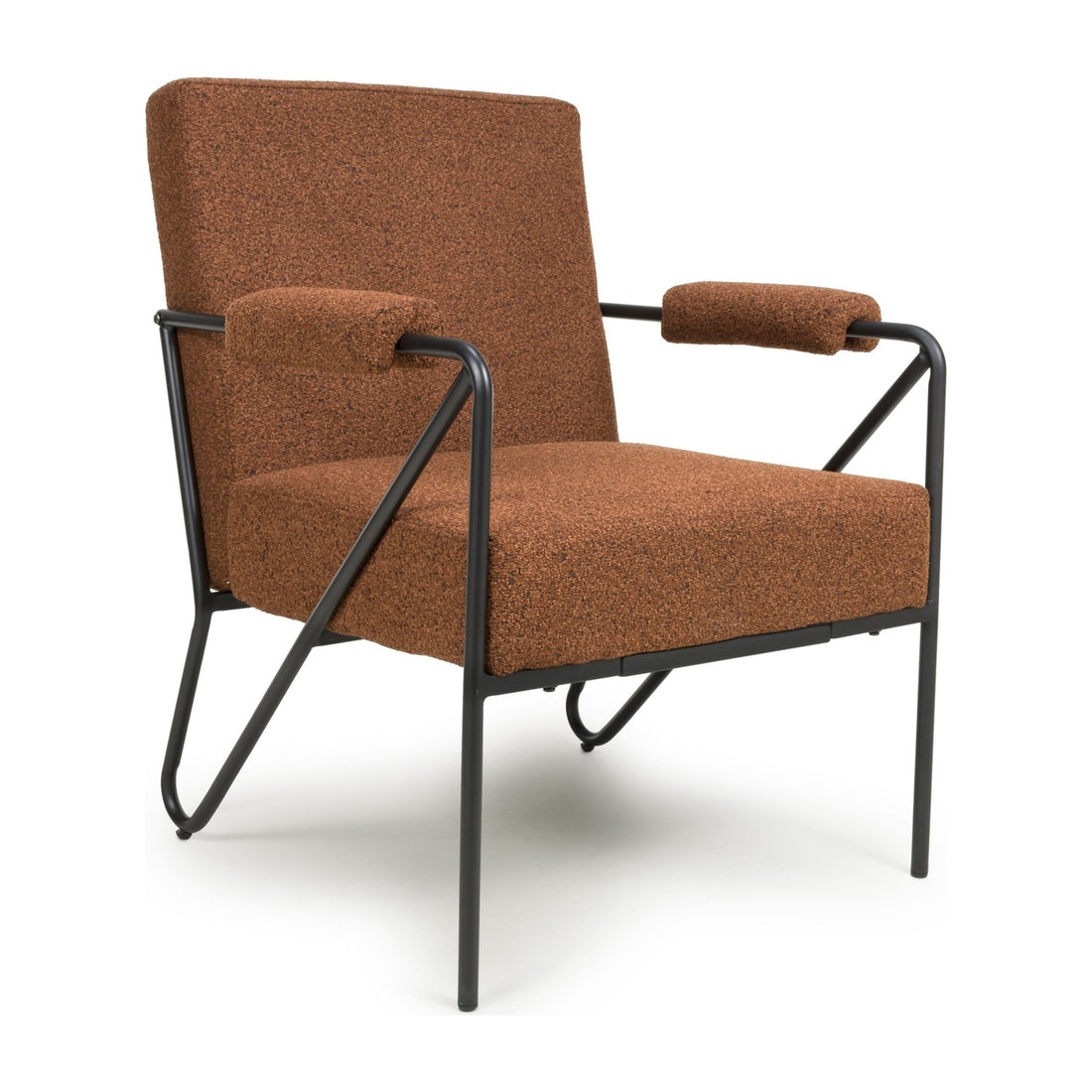 Otis Fabric Armchair - Burnt Orange – angled view
