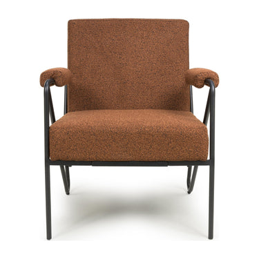 Otis Fabric Armchair - Burnt Orange – front view