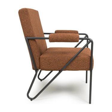 Otis Fabric Armchair - Burnt Orange – side view