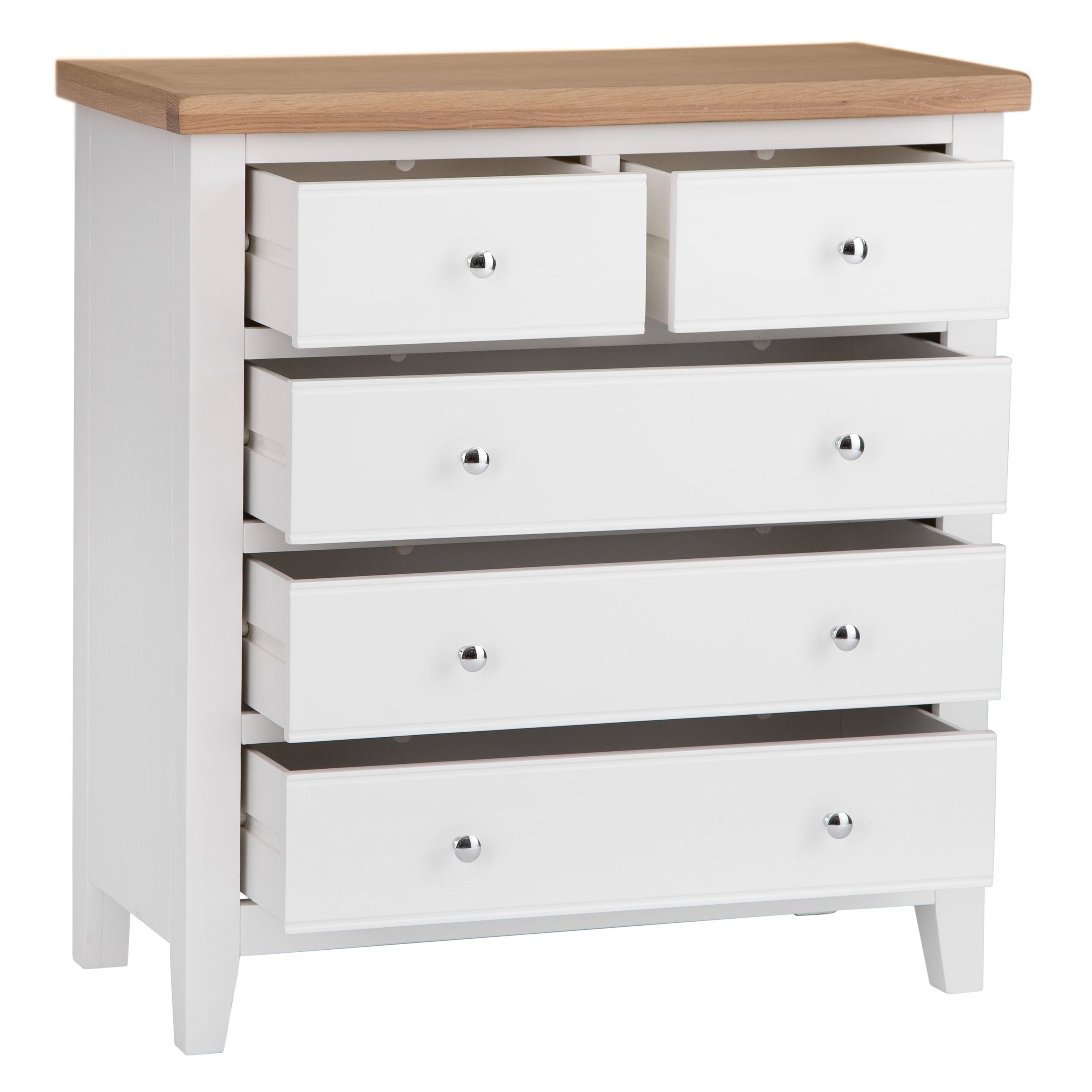 Earl 2 over 3 Chest of drawers - White