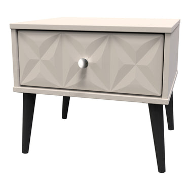 Pixel 1 Drawer Bedside Cabinet in Kashmir Matt, angled view