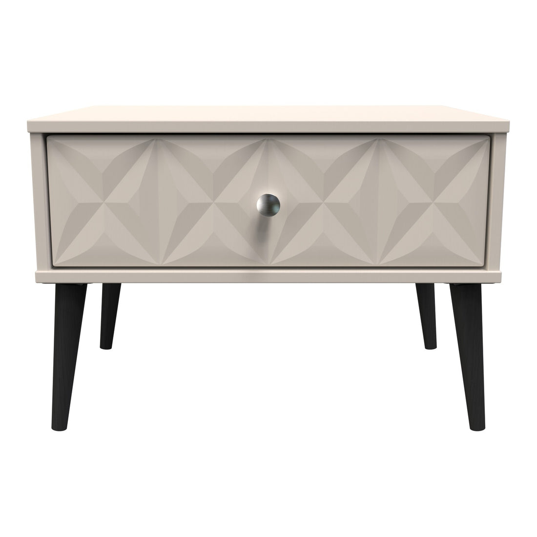 Pixel 1 Drawer Wide Bedside Cabinet in Kashmir Matt, front view