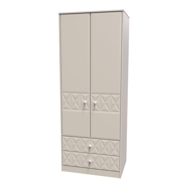 Pixel 2 Door 2 Drawer Wardrobe in Kashmir Matt, angled view