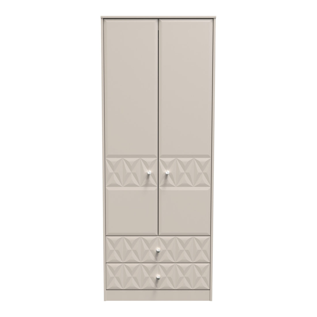 Pixel 2 Door 2 Drawer Wardrobe in Kashmir Matt, front view