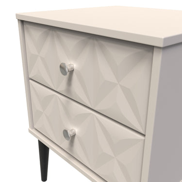 Pixel 2 Drawer Bedside Cabinet in Kashmir Matt, close-up of the patterned drawer fronts