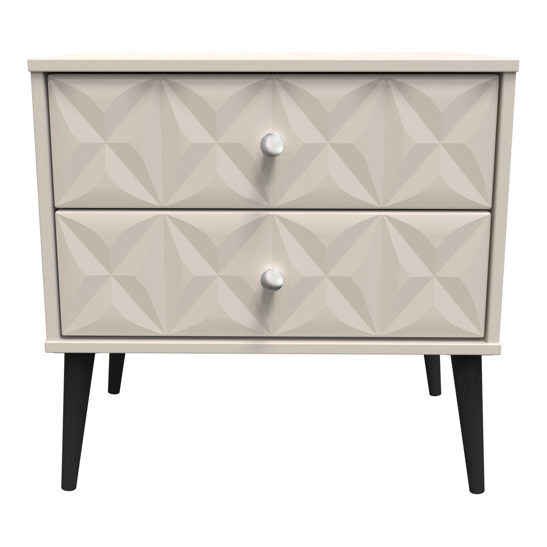 Pixel 2 Drawer Wide Bedside Cabinet in Kashmir Matt, front view