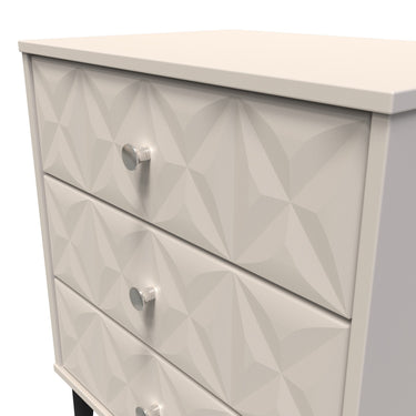 Pixel 3 Drawer Midi Chest of Drawers in Kashmir Matt, close-up of the patterned drawer fronts