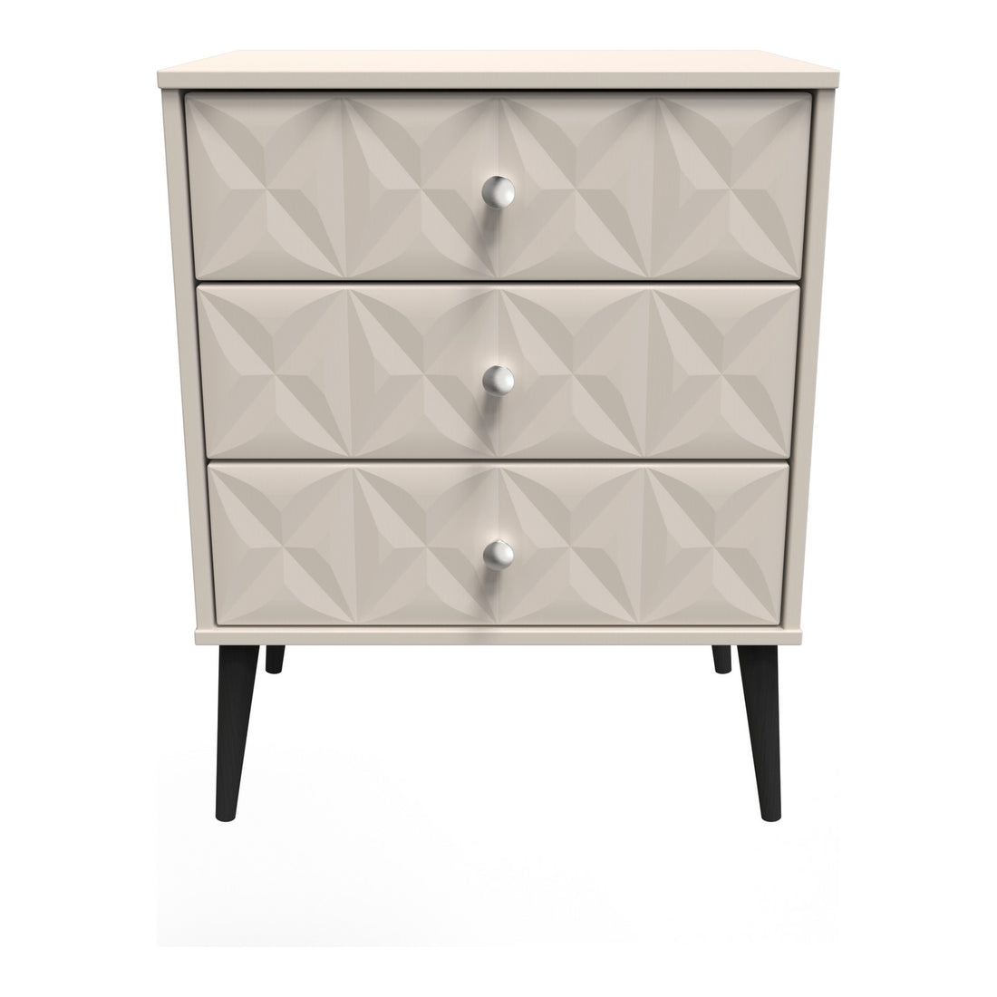 Pixel 3 Drawer Midi Chest of Drawers in Kashmir Matt, front view