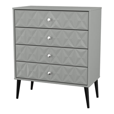 Pixel 4 Drawer Wide Chest of Drawers in Dusk Grey, angled view