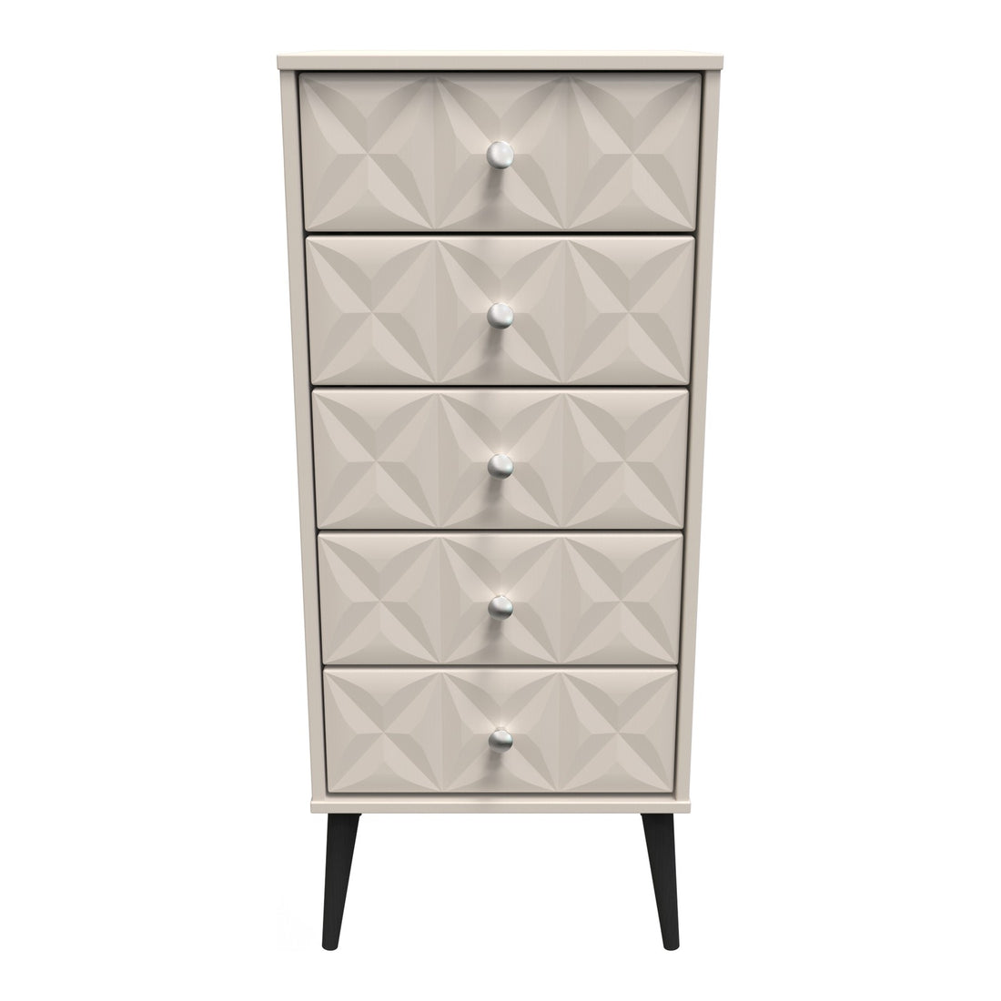 Pixel 5 Drawer Narrow Chest of Drawers in Kashmir Matt, front view
