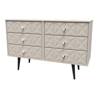 Pixel 6 Drawer Double Chest of Drawers in Kashmir Matt, angled view