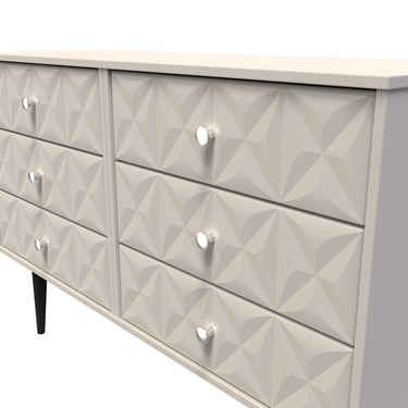 Pixel 6 Drawer Double Chest of Drawers in Kashmir Matt, close-up of the patterned drawer fronts