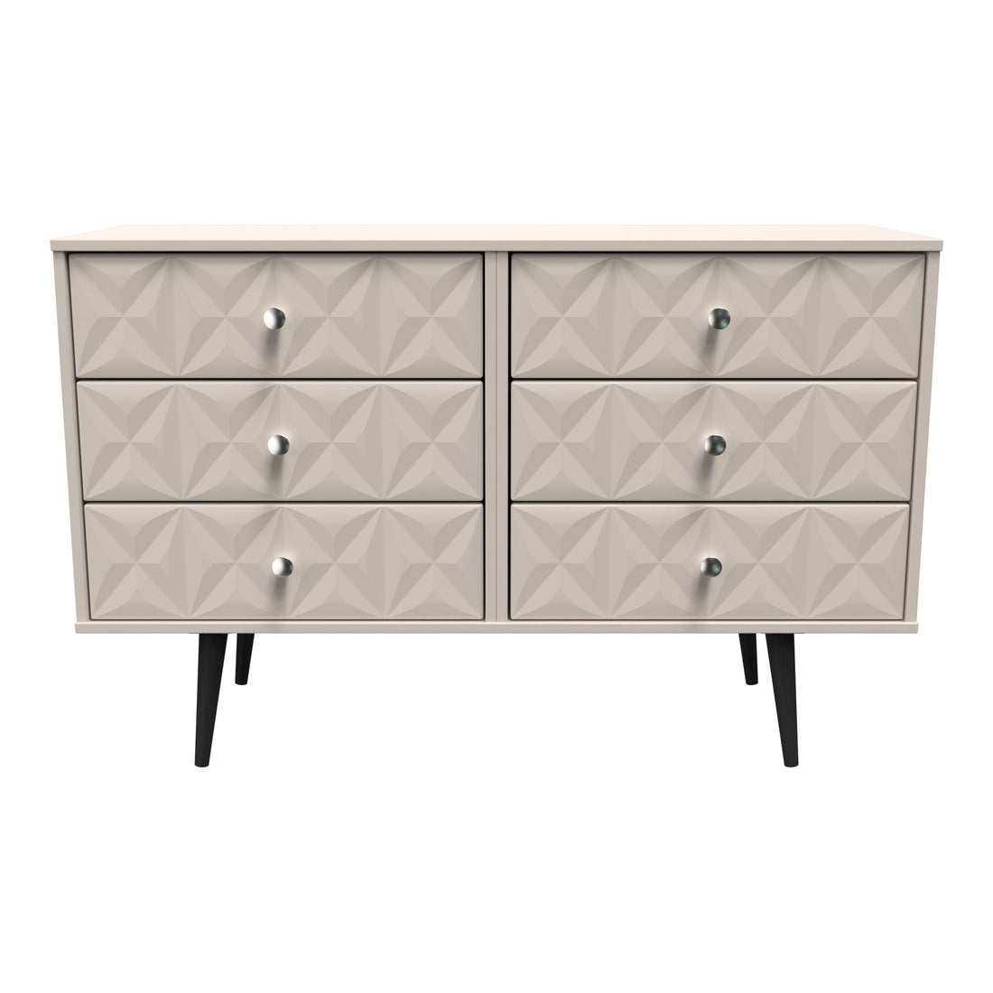 Pixel 6 Drawer Double Chest of Drawers in Kashmir Matt, front view