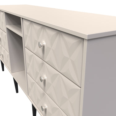 Pixel 6 Drawer Wide Sideboard in Kashmir Matt, close-up of the patterned drawer fronts
