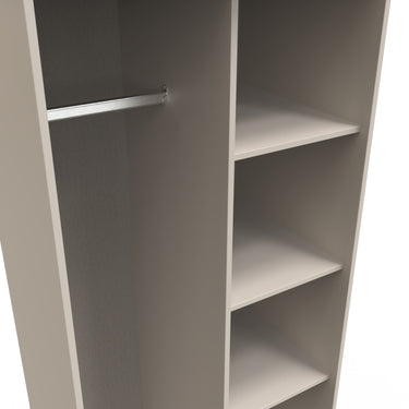 Pixel Open Wardrobe in Kashmir Matt, close-up of the open shelving