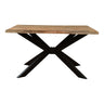 Ranchi Mango Wood Live Edge 1.35m Dining Table & 4 Darley Grey Dining Chairs Set