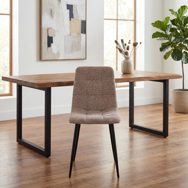 Remy Weave Dining Chair - Honey – styled in a dining room