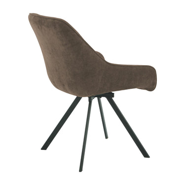 Renzo Fabric Swivel Dining Chair - Brown – studio view 2