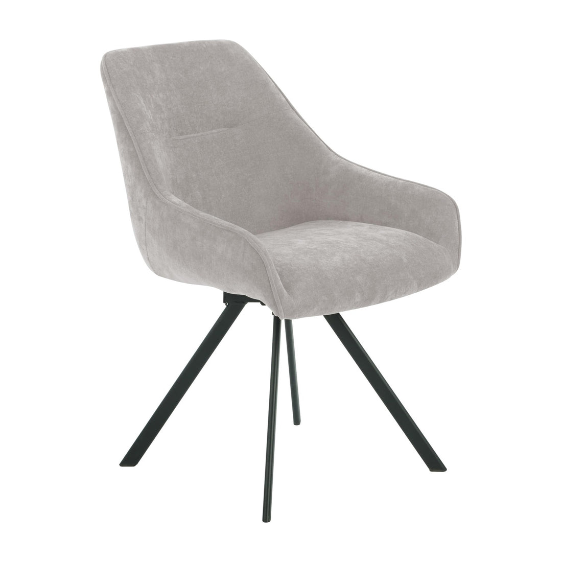 Renzo Fabric Swivel Dining Chair - Dark Oatmeal – studio view 1