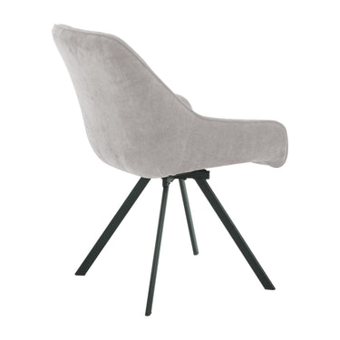 Renzo Fabric Swivel Dining Chair - Dark Oatmeal – studio view 2