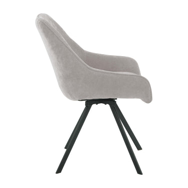 Renzo Fabric Swivel Dining Chair - Dark Oatmeal – studio view 3