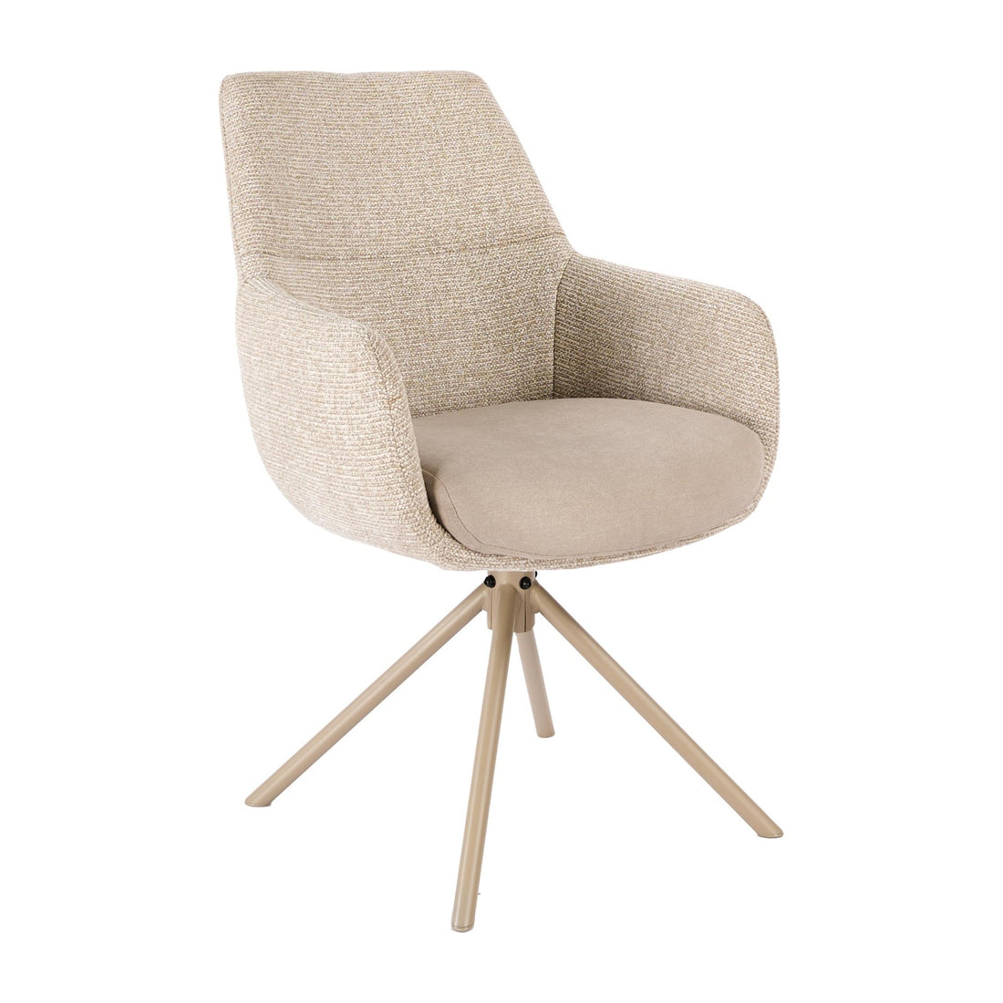 Rialto Tweed Swivel Dining Chair - Natural – studio view 1