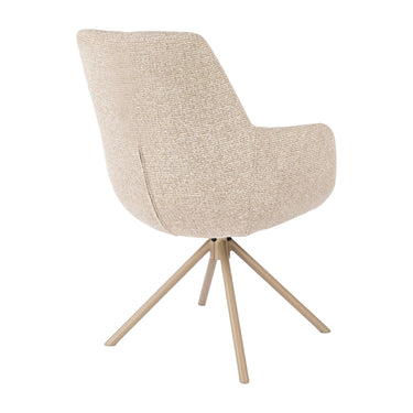 Rialto Tweed Swivel Dining Chair - Natural – studio view 2