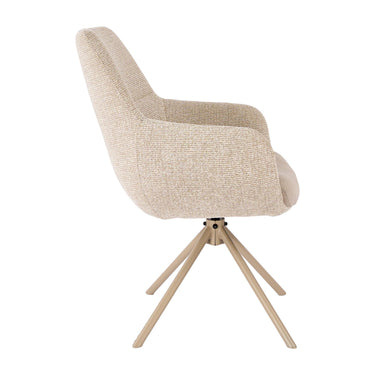 Rialto Tweed Swivel Dining Chair - Natural – studio view 3