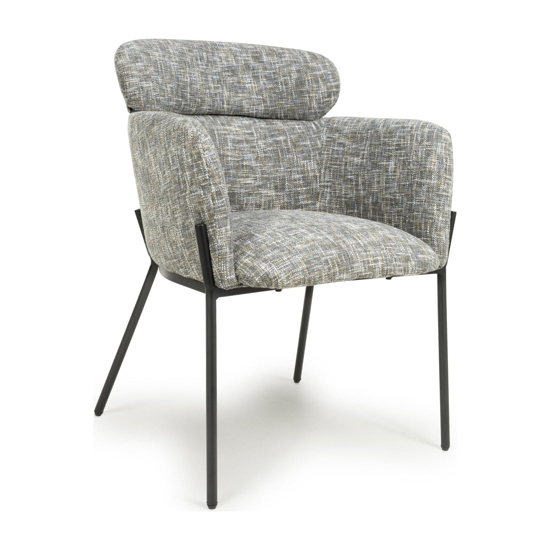 Romy Fabric Accent Chair - Moss Heather – angled view