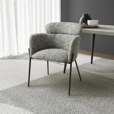 Romy Fabric Accent Chair - Moss Heather – styled in a living room